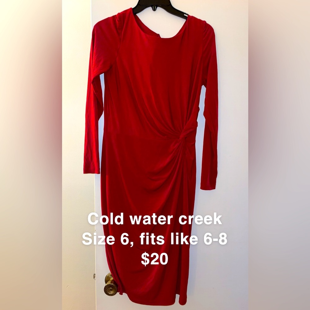 Red professional cold water creek dress size 6